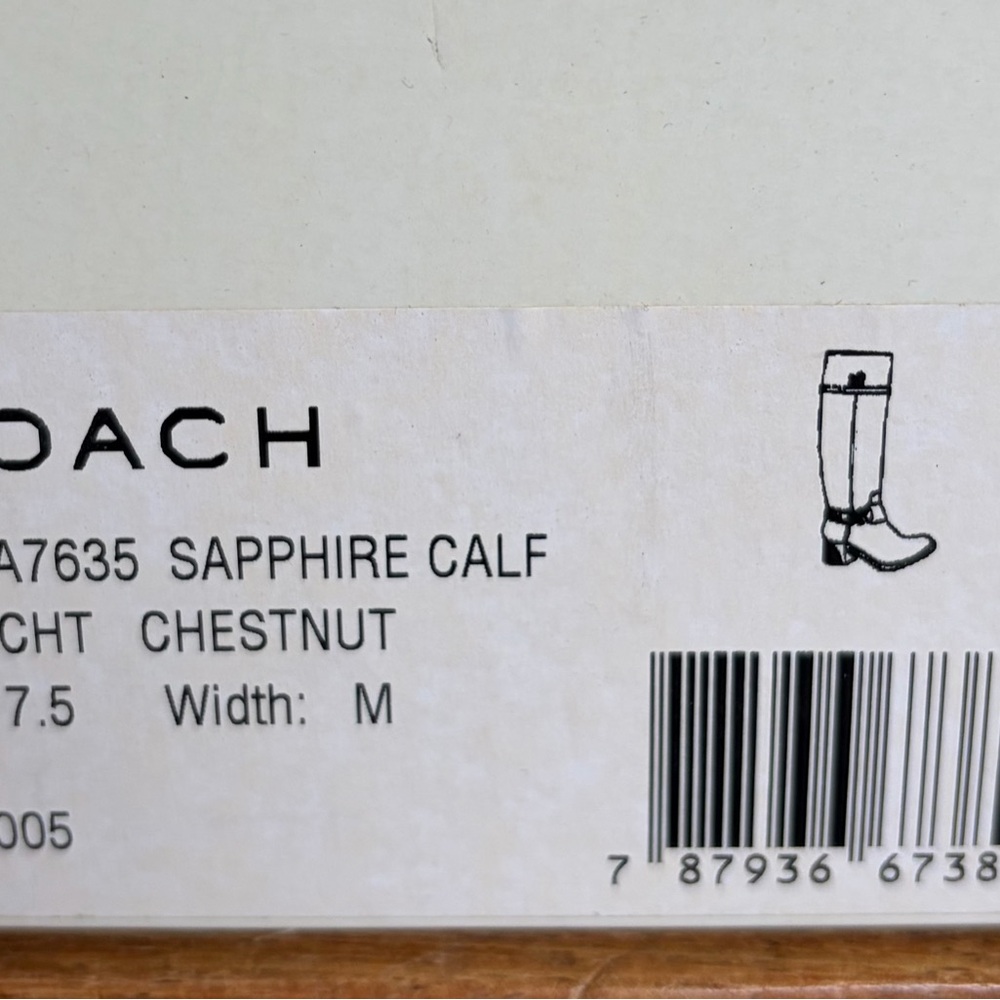 Coach Chestnut Sapphire Calf Tall Leather Boots - Picture 3 of 3